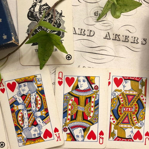 英国で出会った♪ ヴィンテージ ケース付きトランプ タグ・台紙