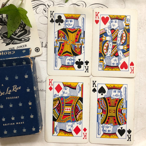 英国で出会った♪ ヴィンテージ ケース付きトランプ タグ・台紙