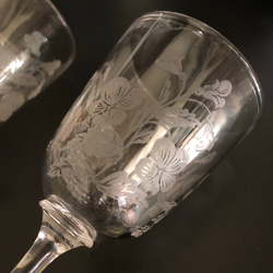英国アンティーク すみれのワイングラス クリスタル 4枚目の画像
