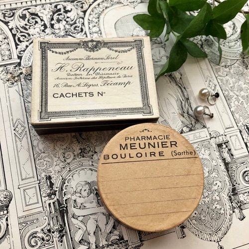 フランスアンティーク ジュエリーボックスA ラウンド型 薬箱 ギフト