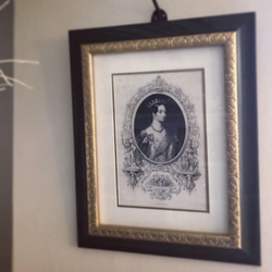 英国で出会った♪ 19世紀 アンティークプリント ヴィクトリア女王の肖像画 エッチング 銅版プリント 7枚目の画像