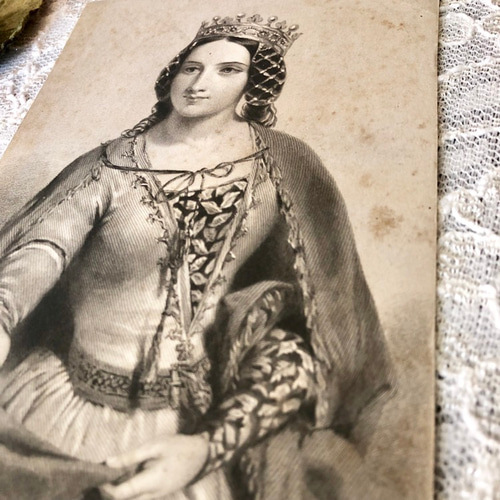 英国で出会った♪ 19世紀 アンティークプリント アン王妃の肖像画