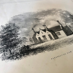 英国で出会った♪ 19世紀 アンティークプリント 2枚セット 英国住宅 エッチング 銅版プリント　セミデタッチドハウス 8枚目の画像