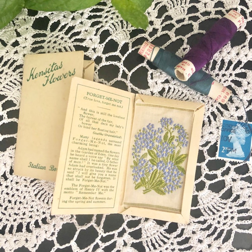 花の刺繍　ビンテージシガレットカード　 60枚セット すずらん 花の刺繍 ビンテージシガレットカード 60枚セット すずらん