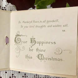 英国で出会った♪ アンティーク パンジーとホースシュー型押しと金彩のグリーティングカード 1900年代初め頃 クリスマス 10枚目の画像
