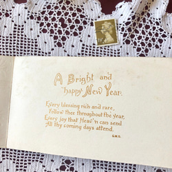 英国で出会った♪ アンティーク 1901-1910年製 つばめとハニーサックルのカード/ダイカット/金彩 5枚目の画像