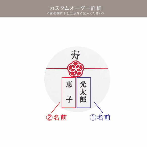 【OD-002】和婚　寿シール　のしシール　水引きシール　ラッピングシール　名入れ　結婚式　48枚　or 24枚 3枚目の画像