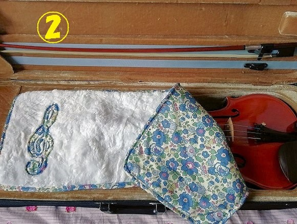 大切な楽器を守る☆彡弦楽器ブランケット　ヴァイオリン四角ケース用 3枚目の画像