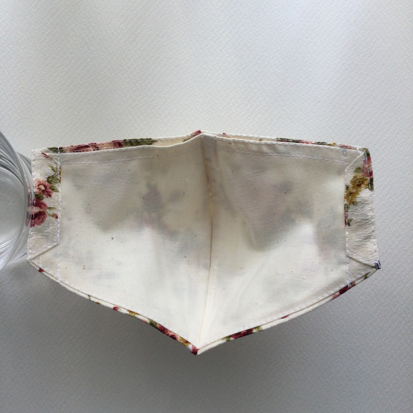 フィルター着脱が簡単に出来る立体布マスク　マスクゴム・リボン　オプション選択　薔薇 3枚目の画像