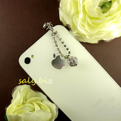 saly☆キュービックジルコニアとスワロフスキー☆イヤホンジャック 1枚目の画像