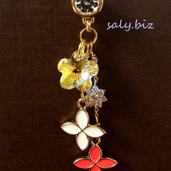 薩萊☆耳機插孔☆施華洛世奇和搖曳的花朵 第5張的照片