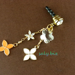 saly☆耳機插孔☆施華洛世奇和搖曳的花朵 第2張的照片