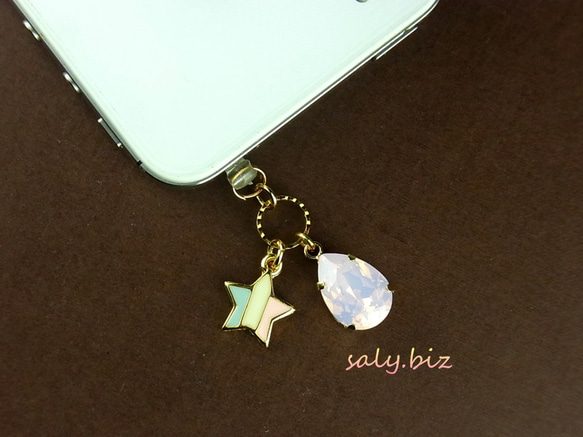 saly☆華やかスワロフスキーエレメント☆イヤホンジャック 5枚目の画像
