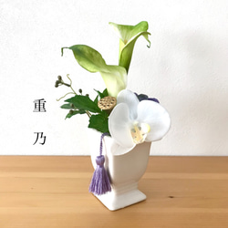 仏花　供花　胡蝶蘭とカラー 3枚目の画像