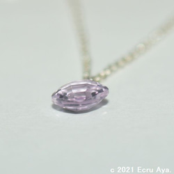 *春*宝石質ピンクアメジストのダイヤカットのネックレス 3枚目の画像