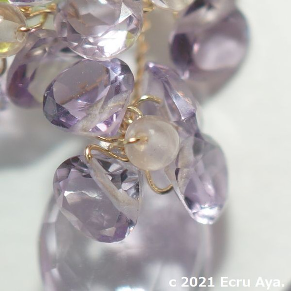 * Ajisa Ai *基於紫水晶的粉紅色耳環魅力 第3張的照片