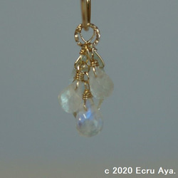 *可愛*海藍寶石和月光石的2way耳環魅力 第4張的照片