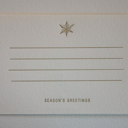 活版印刷 ひと言カード　Season's Greetings　〜雪の結晶〜　2枚セット 1枚目の画像