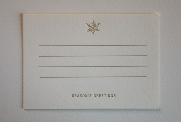 活版印刷 ひと言カード　Season's Greetings　〜雪の結晶〜　2枚セット 1枚目の画像
