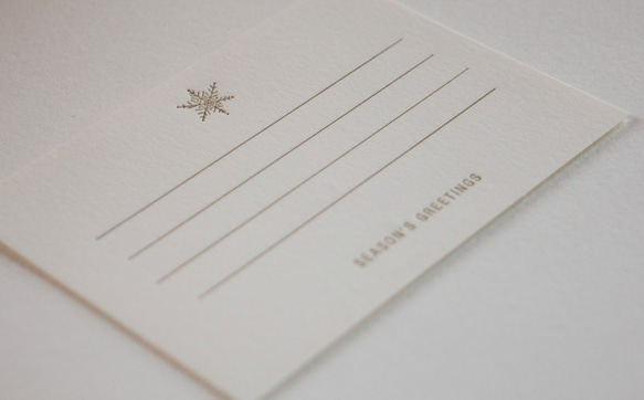 活版印刷 ひと言カード　Season's Greetings　〜雪の結晶〜　2枚セット 3枚目の画像