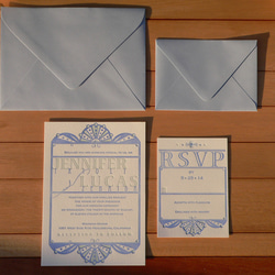 活版印刷 Wedding Invitation, RSVP package-Art Deco 4枚目の画像