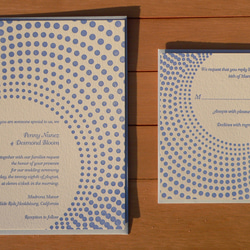 活版印刷 Wedding Invitation, RSVP package-ドット 1枚目の画像