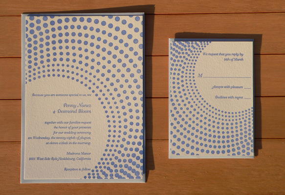 活版印刷 Wedding Invitation, RSVP package-ドット 1枚目の画像