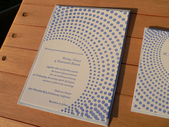 活版印刷 Wedding Invitation, RSVP package-ドット 3枚目の画像