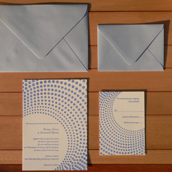 活版印刷 Wedding Invitation, RSVP package-ドット 4枚目の画像