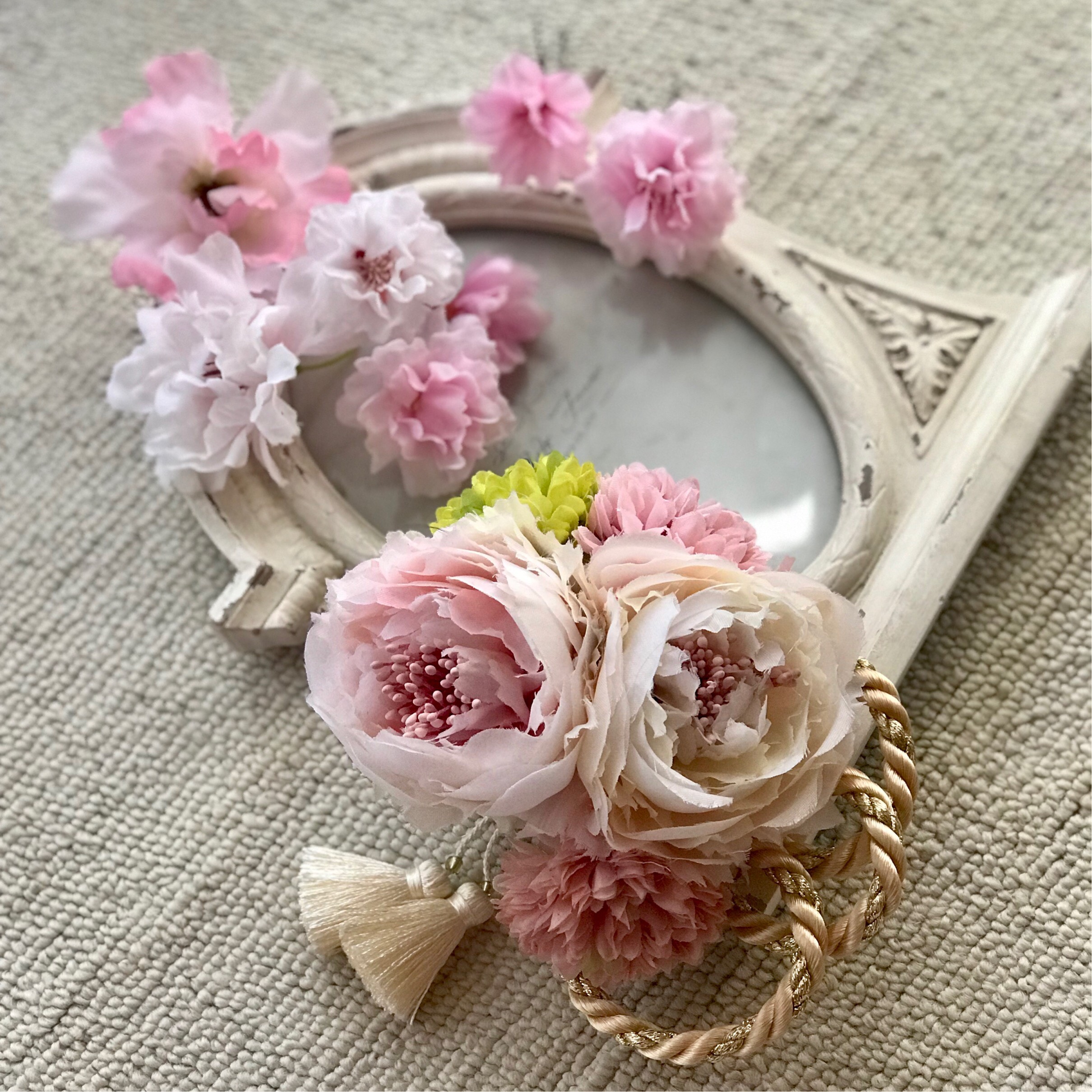 桜ラナンキュラス髪飾りコーム