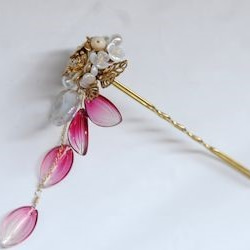 花びらのかんざし　淡水真珠ケシ 5枚目の画像