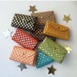 ピッグスキンの小さなお財布　みずたま　ネイビー 9枚目の画像