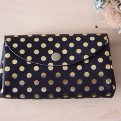 ピッグスキンの小さなお財布　みずたま　ネイビー 1枚目の画像