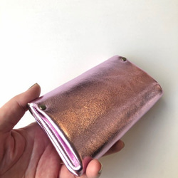 【チェリーピンク】ピッグスキンの小さなお財布　 5枚目の画像