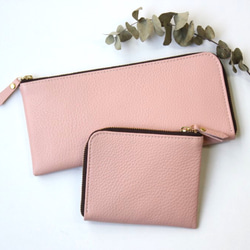 【さくらピンク】牛本革のスリムな長財布　シュリンク 9枚目の画像