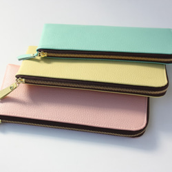 【さくらピンク】牛本革のスリムな長財布　シュリンク 8枚目の画像