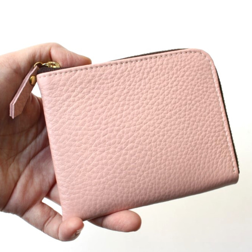 さくらピンク】牛本革のスリムなミニ財布 シュリンク その他ミニ財布