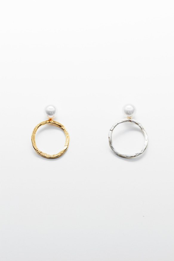 dig dig pearl ring　シルバー 1枚目の画像