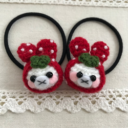 コスモス 【白】刺繍 くるみボタン ヘアゴム ヘアゴム ここ☆なっつ