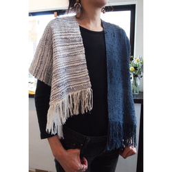 Yarn dyed × overdyed『kibiso』poncho(short) 1枚目の画像