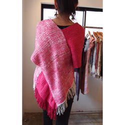 Yarn dyed × overdyed『kibiso』poncho(long) 2枚目の画像