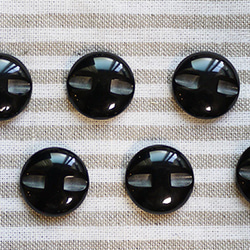 フランス製蝶貝入り黒ボタン　2個セット 3枚目の画像