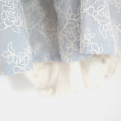 花刺繍のふんわりワンピースロンパース（ブルー）春夏  baby 8枚目の画像