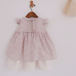 花刺繍のふんわりワンピース（ピンク）100cm  baby 3枚目の画像