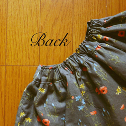 ボタニカル柄のギャザースカート【受注製作】 4枚目の画像