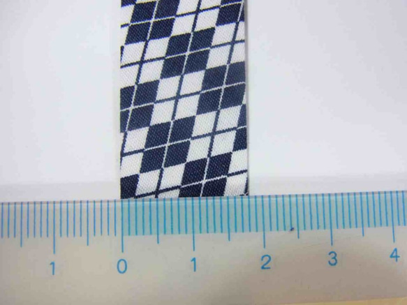 両折れバイアステープ　アーガイルチェック柄　18ｍｍ巾ｘ3mｾｯﾄ 3枚目の画像