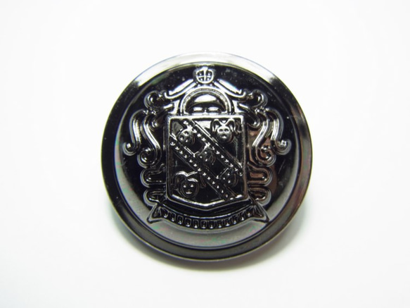 紋章ボタン　ﾌﾞﾗｯｸﾆｯｹﾙ　15ｍｍ～28ｍｍ 1枚目の画像