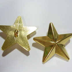 星形ボタン（スター）ゴールド色　30ｍｍ　2個入り 2枚目の画像