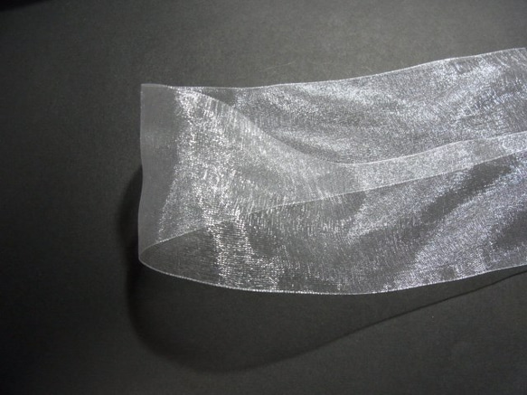 オーガンジーリボン　50ｍｍ巾　白　2ｍセット 2枚目の画像