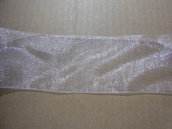 オーガンジーリボン　50ｍｍ巾　白　2ｍセット 3枚目の画像